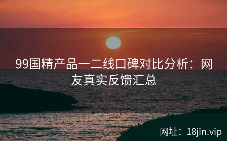 99国精产品一二线口碑对比分析：网友真实反馈汇总