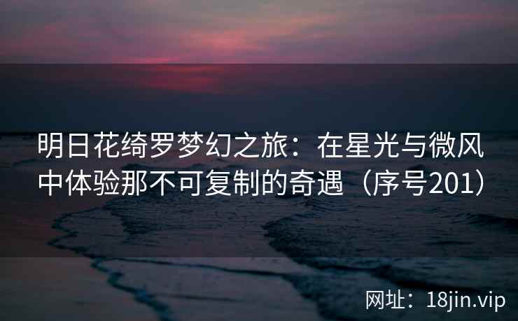明日花绮罗梦幻之旅：在星光与微风中体验那不可复制的奇遇（序号201）  第2张